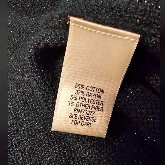 Croft & Barrow Navy Blue Floral Open Front Cardigan Size 1X EUC - Picture 6 of 7